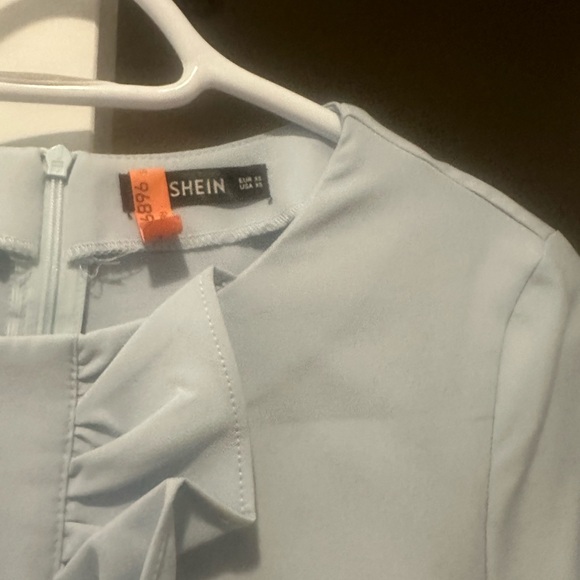 SHEIN- Baby Blue ruffle front dress- size xs - Picture 3 of 5